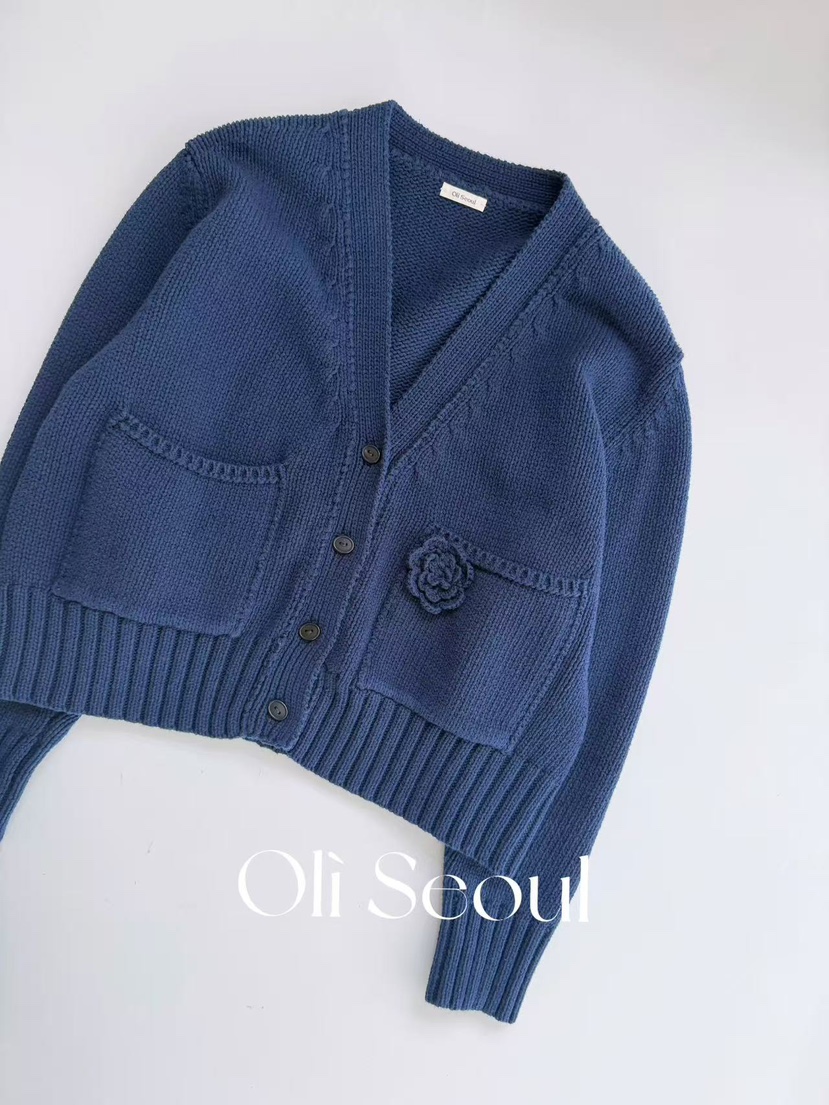 OLI SEOUL韓國代購女裝新品人氣熱賣職業推薦針織衫花朵OLI SEOUL針織衫圖色3