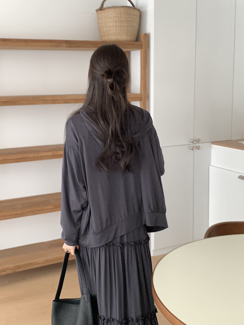 PLANTS ON GRAY韓國代購女裝新款人氣夾克連帽拉鏈衫寬松PLANTS ON GRAY夾克