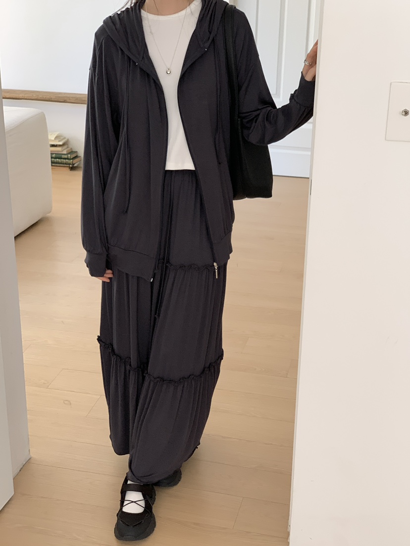 PLANTS ON GRAY韓國代購女裝新款人氣夾克連帽拉鏈衫寬松PLANTS ON GRAY夾克