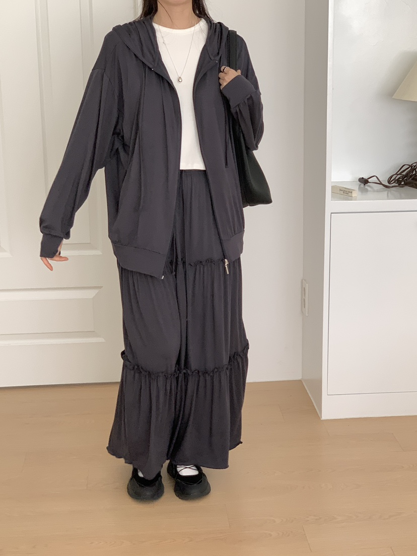 PLANTS ON GRAY韓國代購女裝新款人氣夾克連帽拉鏈衫寬松PLANTS ON GRAY夾克