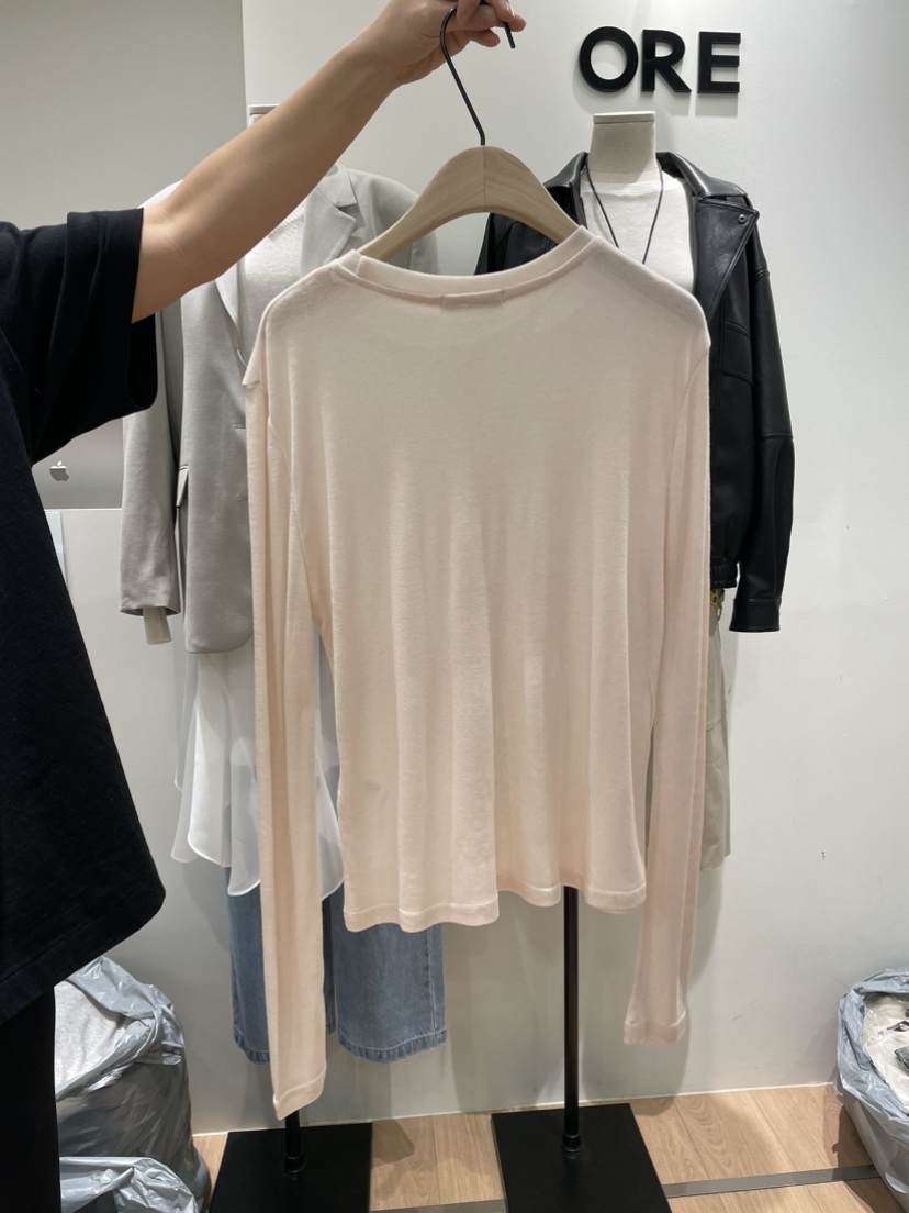 ORE-P東大門代購女士新品熱賣人氣26春夏長袖T恤天絲羊毛ORE長袖T恤