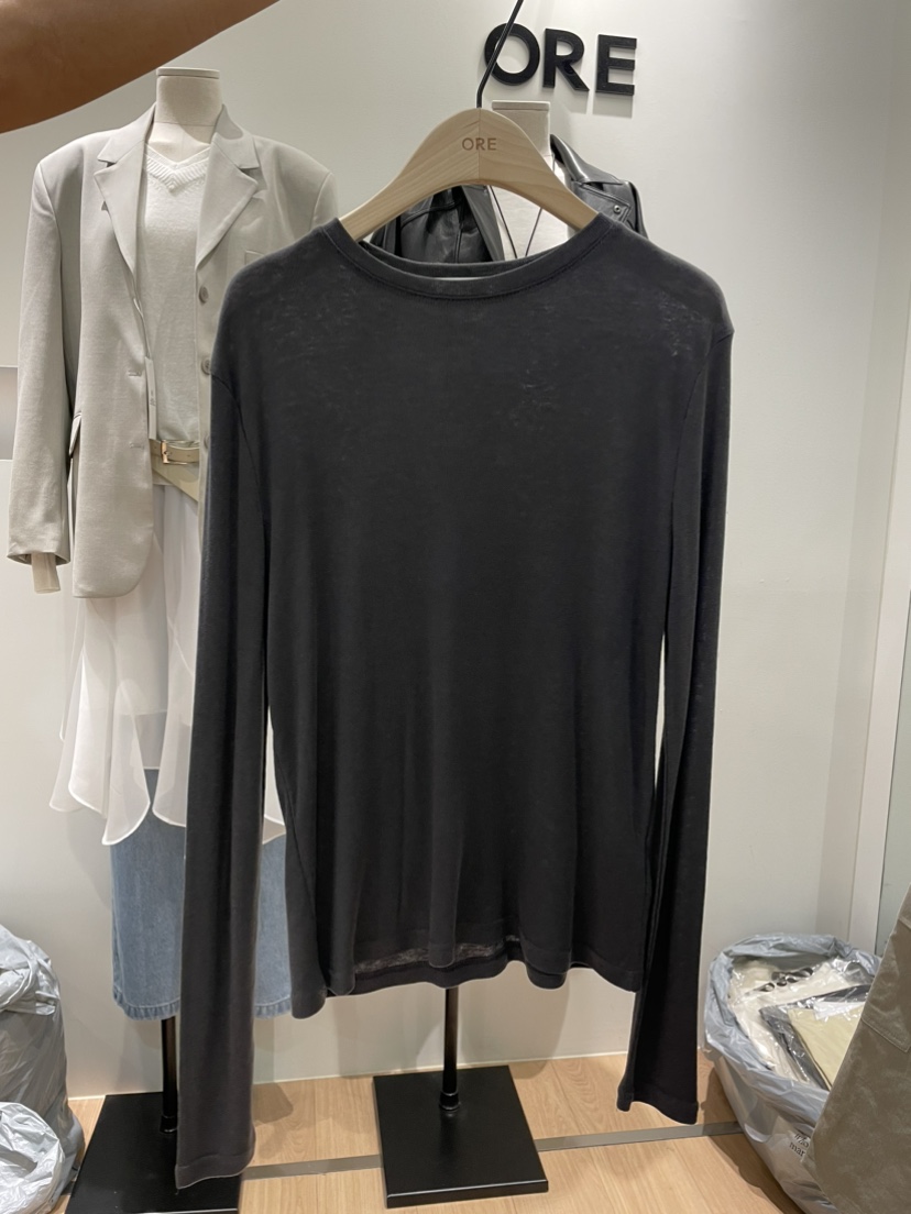 ORE-P東大門代購女士新品熱賣人氣26春夏長袖T恤天絲羊毛ORE長袖T恤圖色4