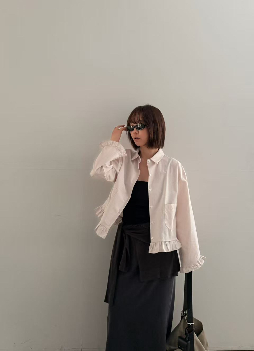 OLI SEOUL韓國代購女士新款26春夏職業人氣熱賣襯衫蕾絲衫OLI SEOUL襯衫/蕾絲衫