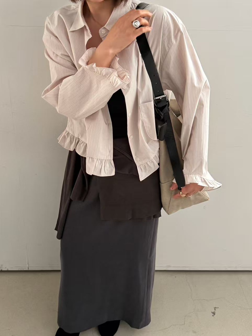 OLI SEOUL韓國代購女士新款26春夏職業人氣熱賣襯衫蕾絲衫OLI SEOUL襯衫/蕾絲衫