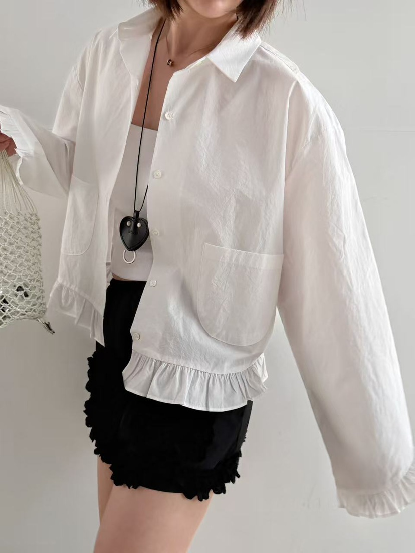 OLI SEOUL韓國代購女士新款26春夏職業人氣熱賣襯衫蕾絲衫OLI SEOUL襯衫/蕾絲衫