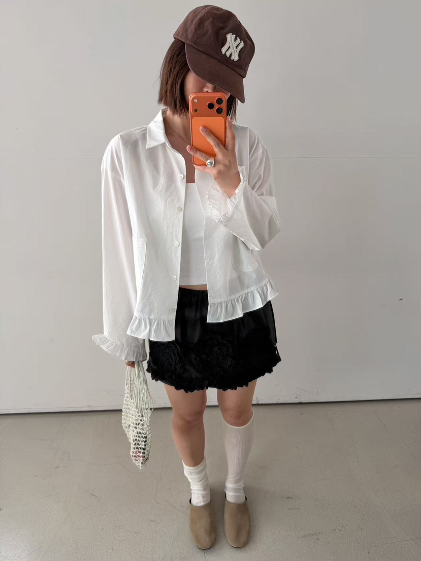 OLI SEOUL韓國代購女士新款26春夏職業人氣熱賣襯衫蕾絲衫OLI SEOUL襯衫/蕾絲衫