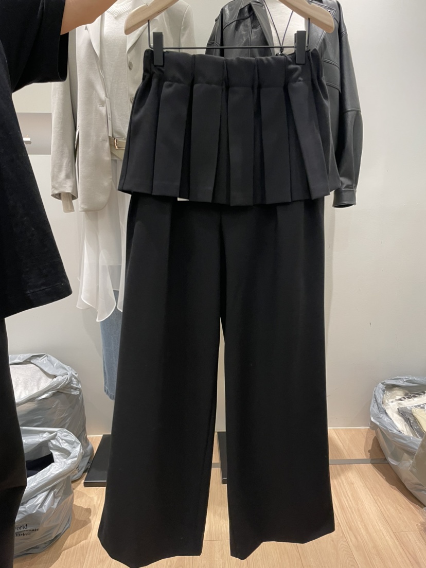 ORE-P韓國代購女裝新款真品休閑26春夏職業推薦裙褲褶皺ORE裙褲