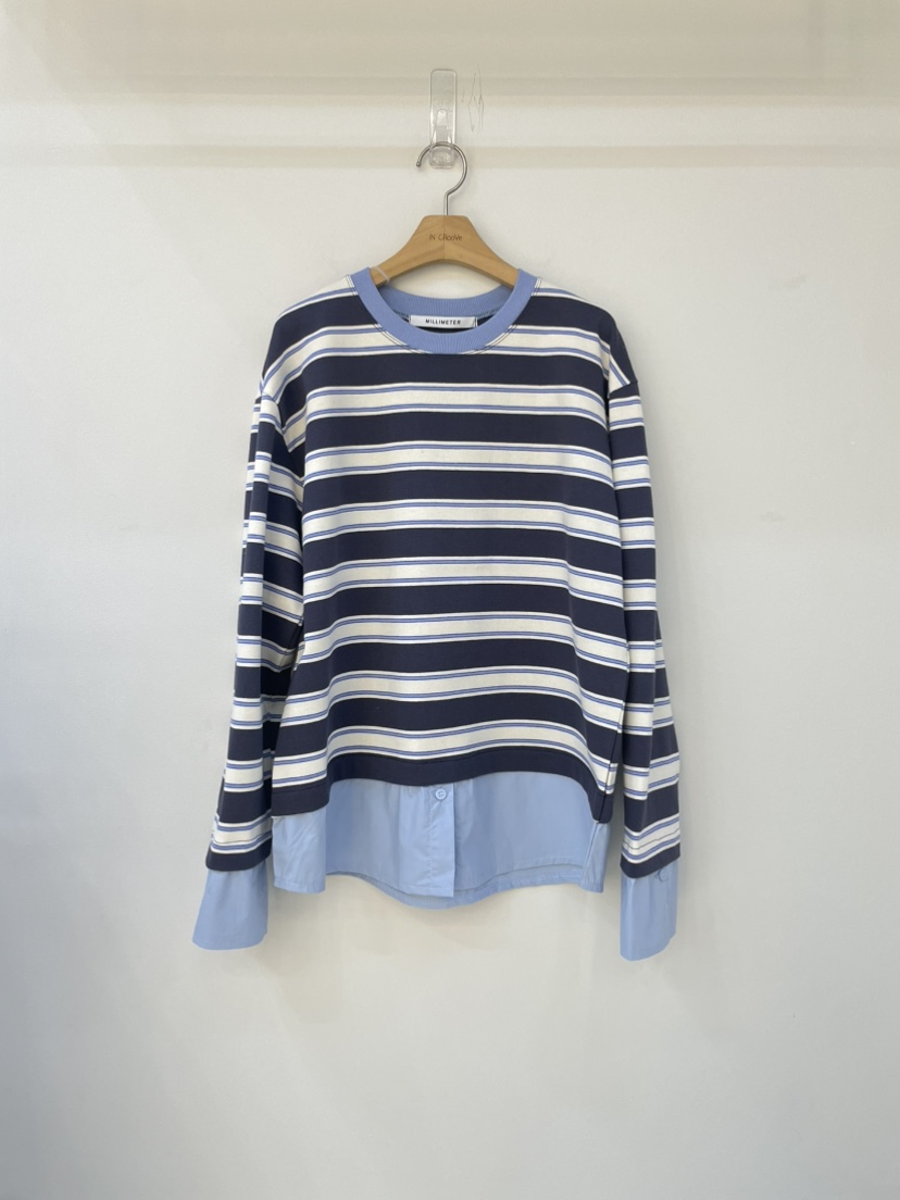 MILLIMETER東大門代購女裝新品職業人氣休閑時尚衛衣假兩件MILLIMETER/MGML衛衣圖色1