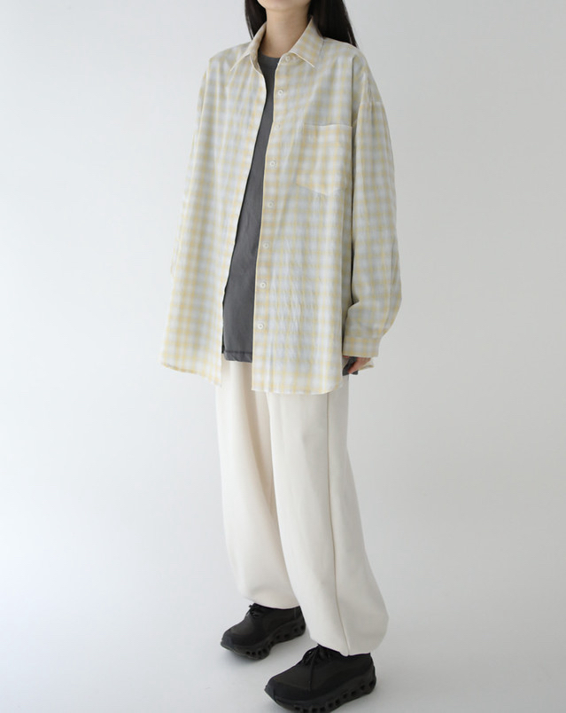 PLANTS ON GRAY韓國直郵女裝新品真品推薦襯衫蕾絲衫格子PLANTS ON GRAY襯衫/蕾絲衫