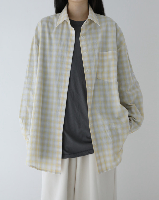 PLANTS ON GRAY韓國直郵女裝新品真品推薦襯衫蕾絲衫格子PLANTS ON GRAY襯衫/蕾絲衫圖色2