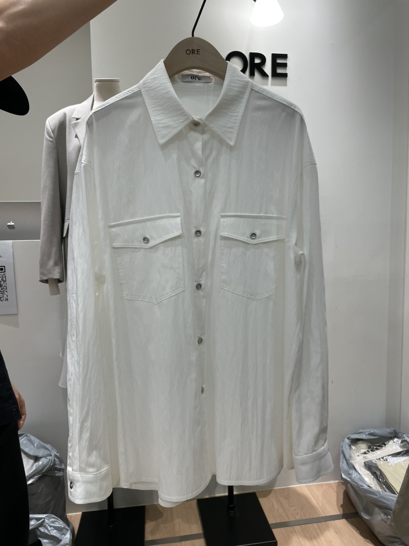 ORE-P韓國代購女士新品推薦職業人氣時尚襯衫蕾絲衫口袋ORE襯衫/蕾絲衫圖色1