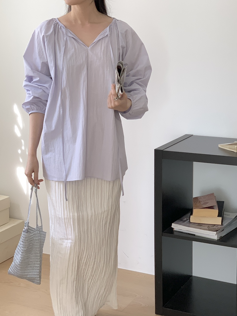 PLANTS ON GRAY韓國代購女裝新款26春夏時尚襯衫蕾絲衫PLANTS ON GRAY襯衫/蕾絲衫