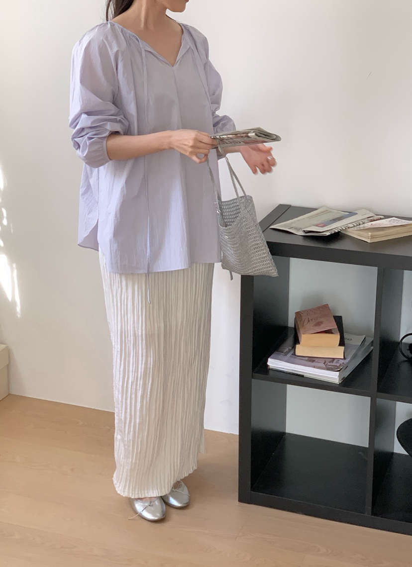 PLANTS ON GRAY韓國代購女裝新款26春夏時尚襯衫蕾絲衫PLANTS ON GRAY襯衫/蕾絲衫