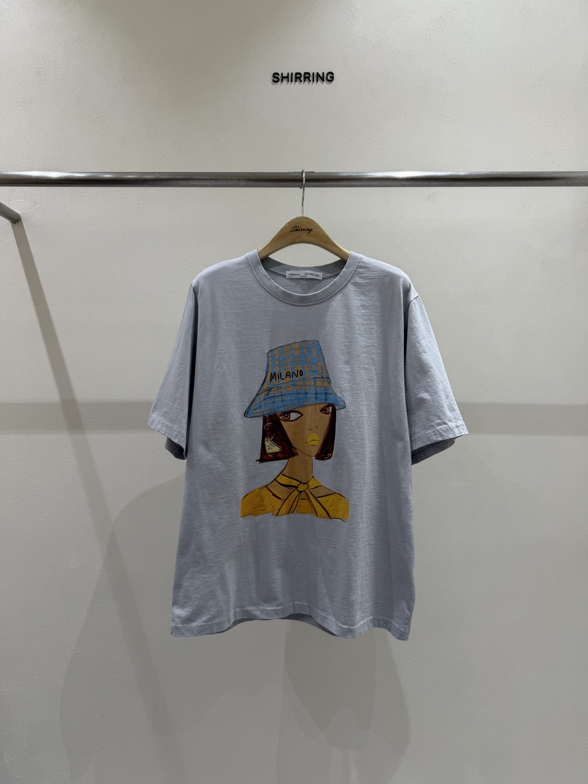 SHIRRING韓國直郵女裝新品熱賣真品休閑26春夏時尚職業T恤SHIRRINGT恤圖色3