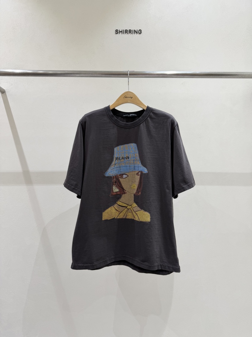 SHIRRING韓國直郵女裝新品熱賣真品休閑26春夏時尚職業T恤SHIRRINGT恤圖色4