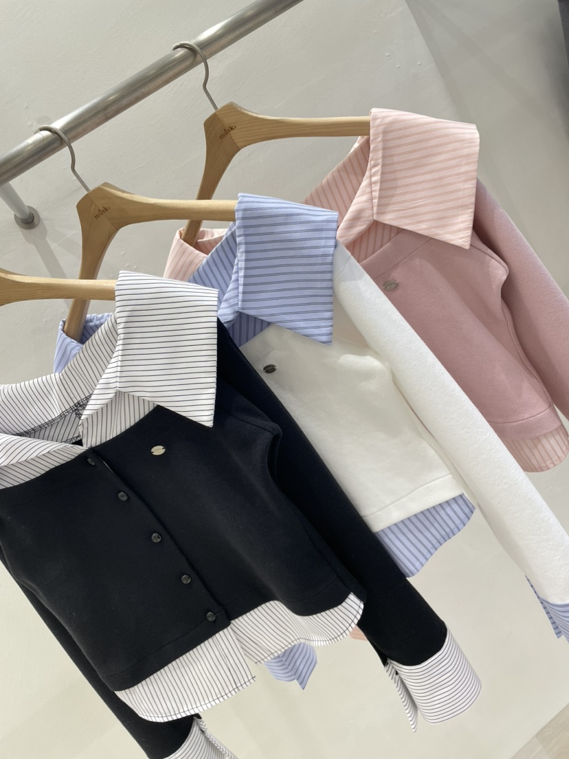 MUSK東大門直郵女裝新款時尚26春夏熱賣襯衫蕾絲衫假兩件MUSK襯衫/蕾絲衫