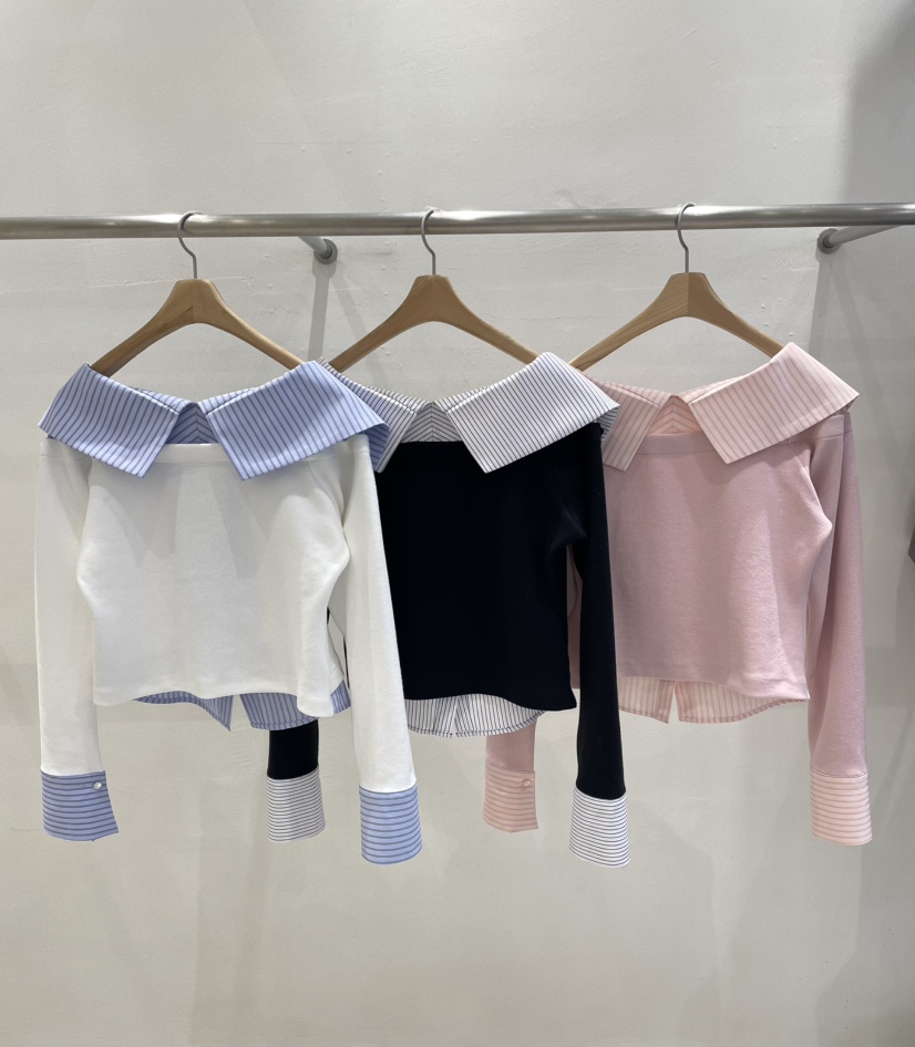 MUSK東大門直郵女裝新款時尚26春夏熱賣襯衫蕾絲衫假兩件MUSK襯衫/蕾絲衫