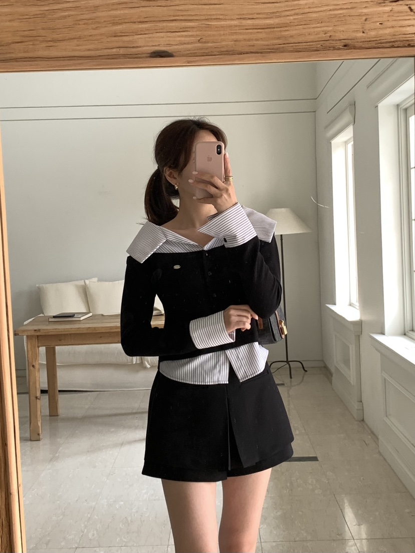 MUSK東大門直郵女裝新款時尚26春夏熱賣襯衫蕾絲衫假兩件MUSK襯衫/蕾絲衫