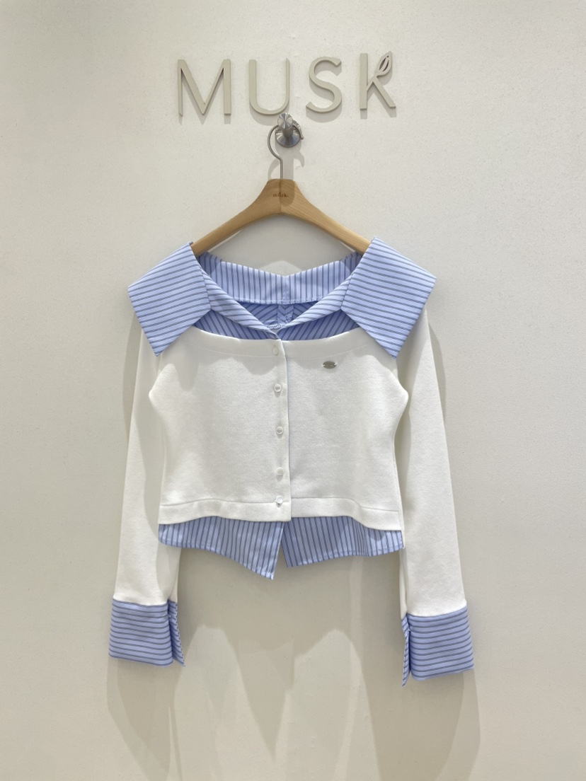 MUSK東大門直郵女裝新款時尚26春夏熱賣襯衫蕾絲衫假兩件MUSK襯衫/蕾絲衫圖色1