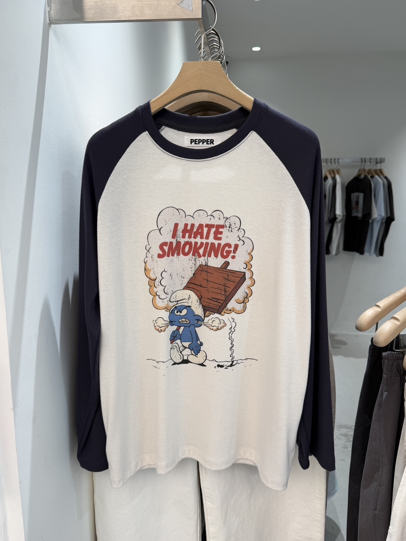 PEPPER-L韓國代購女士新品熱賣人氣真品休閑時尚長袖T恤PEPPER長袖T恤圖色1