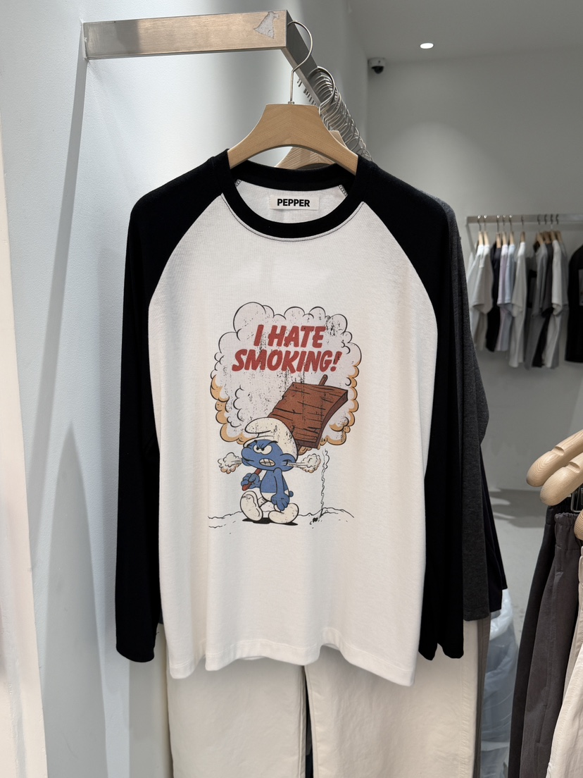 PEPPER-L韓國代購女士新品熱賣人氣真品休閑時尚長袖T恤PEPPER長袖T恤圖色2