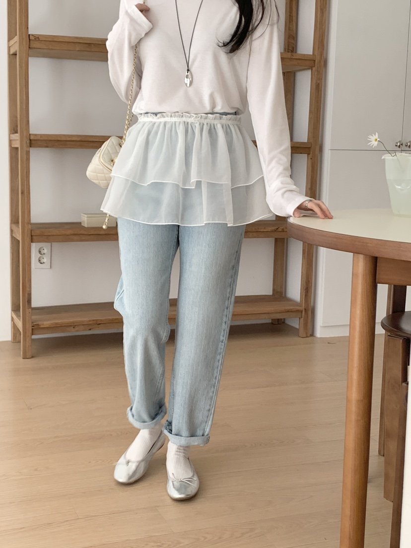 PLANTS ON GRAY韓國代購女士新款26春夏人氣短裙歐根紗PLANTS ON GRAY短裙圖色1