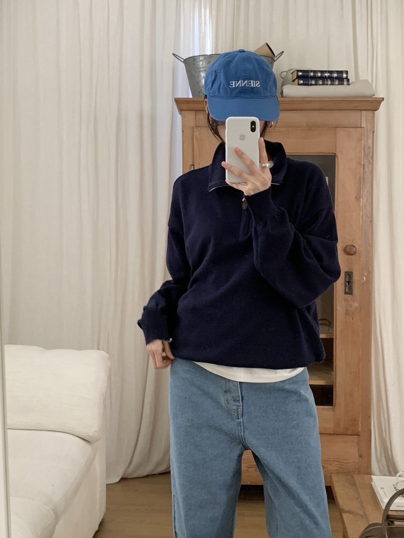 WOOD韓國代購女士新品時尚26春夏休閑職業真品針織衫拉鏈WOOD針織衫