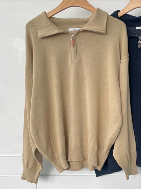 WOOD韓國代購女士新品時尚26春夏休閑職業真品針織衫拉鏈WOOD針織衫圖色2