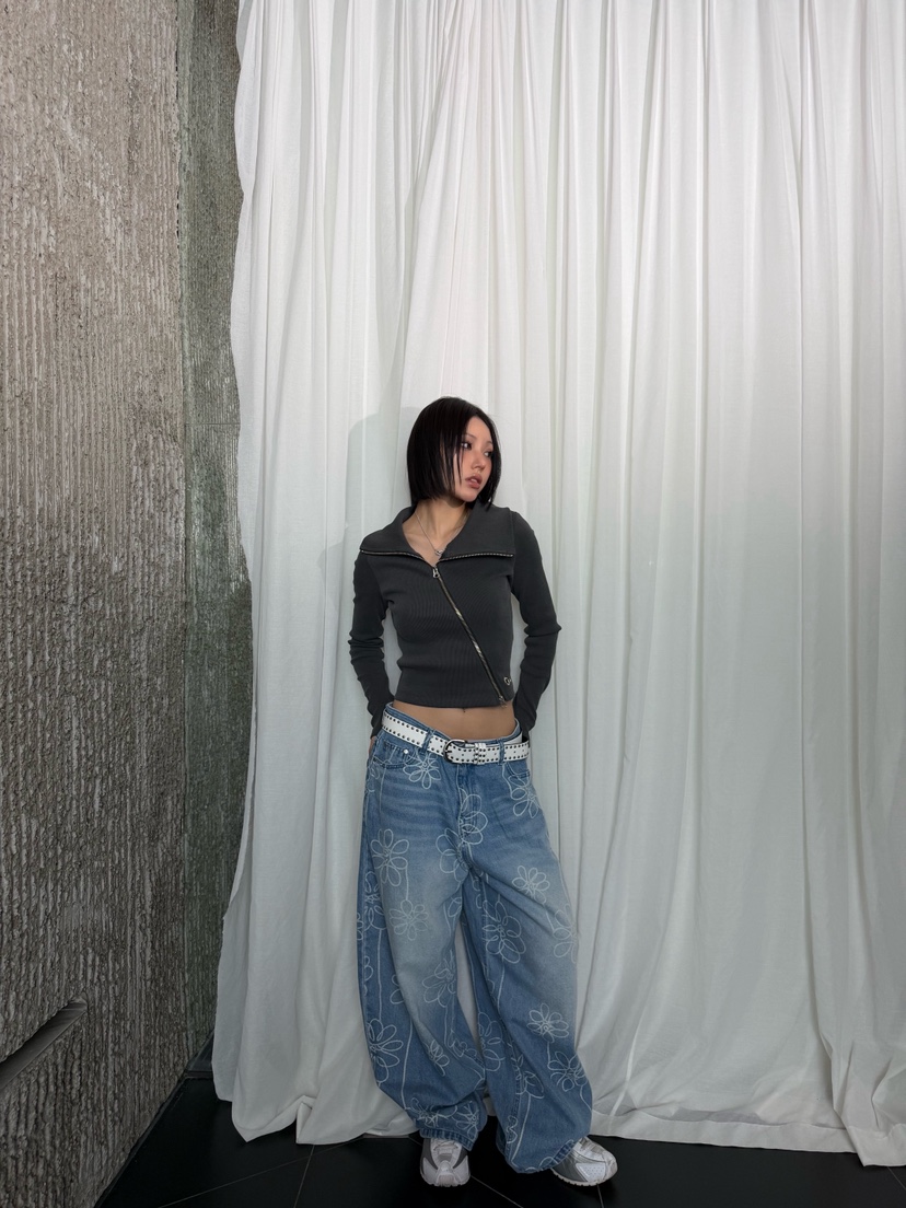 SEEOT韓國代購女士新品職業時尚推薦牛仔褲不含腰帶男女同款SEEOT牛仔褲