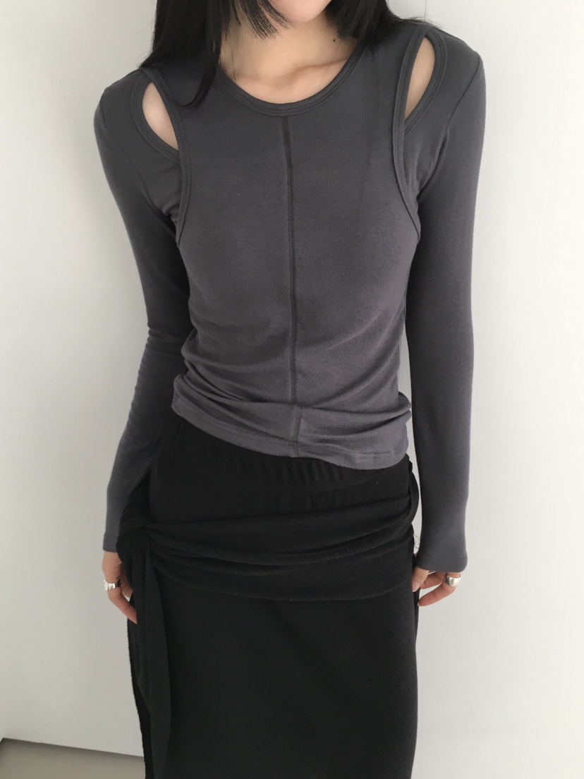 MOMENT東大門直郵女裝新品推薦時尚人氣職業熱賣休閑長袖T恤MOMENT/RECOVER長袖T恤圖色2