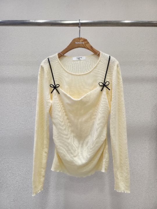 FEMME東大門代購女士新品職業休閑26春夏熱賣針織衫假兩件FEMME針織衫
