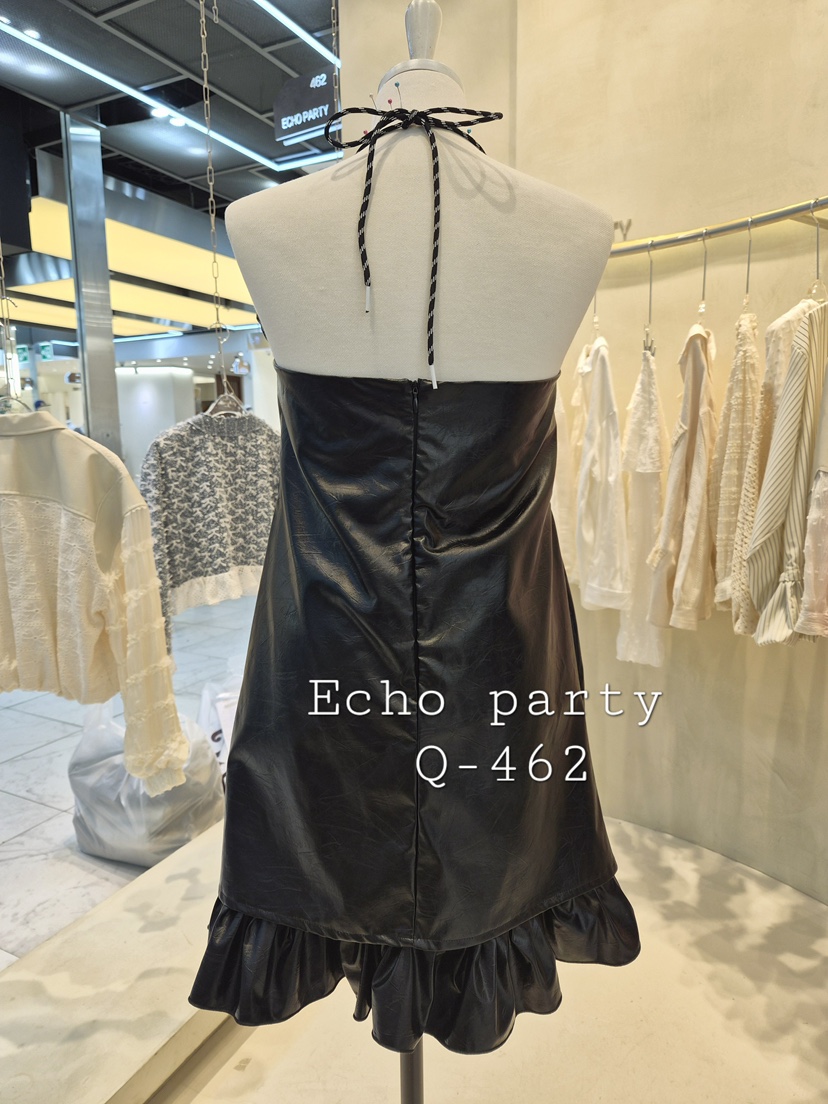 ECHOPARTY東大門直郵女裝新款熱賣推薦真品時尚連衣裙皮革ECHOPARTY連衣裙