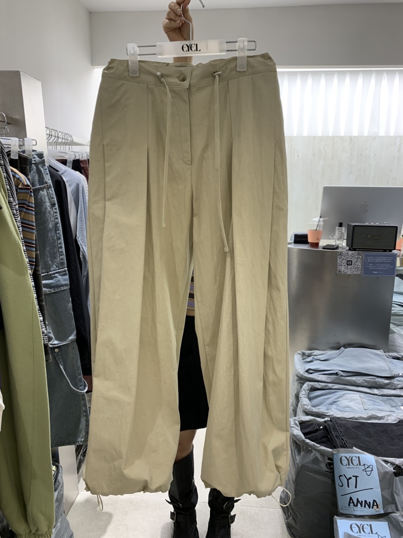 EYEL韓國代購女士新品休閑熱賣26春夏推薦休閑褲闊腿褲褶裥EYEL休閑褲圖色1