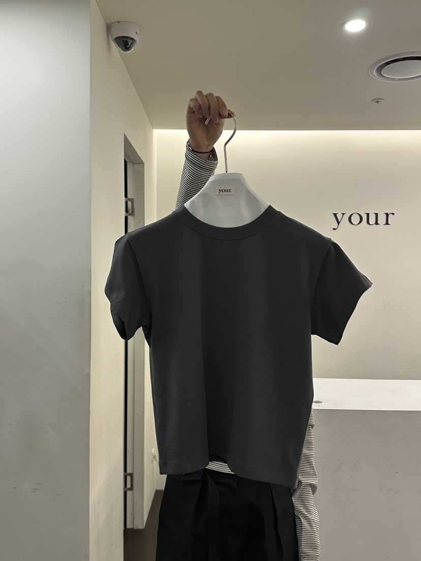 YOUR-P韓國代購女士新品26春夏休閑推薦熱賣人氣時尚T恤YOUR-PT恤圖色4墨色