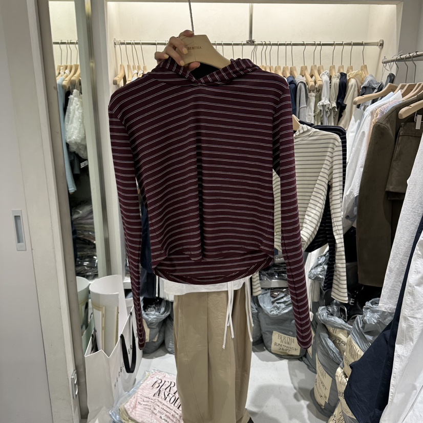 BERTHA韓國直郵女裝新款職業人氣真品休閑推薦26春夏長袖T恤BERTHA長袖T恤圖色2