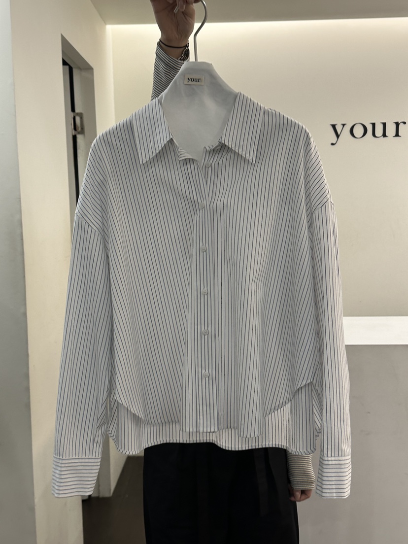 YOUR-P東大門實拍女士新款26春夏真品人氣職業襯衫蕾絲衫YOUR-P襯衫/蕾絲衫圖色2藍色