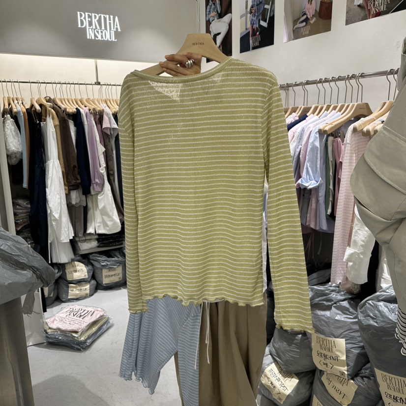 BERTHA韓國代購女裝新款真品職業26春夏推薦休閑人氣長袖T恤BERTHA長袖T恤圖色3