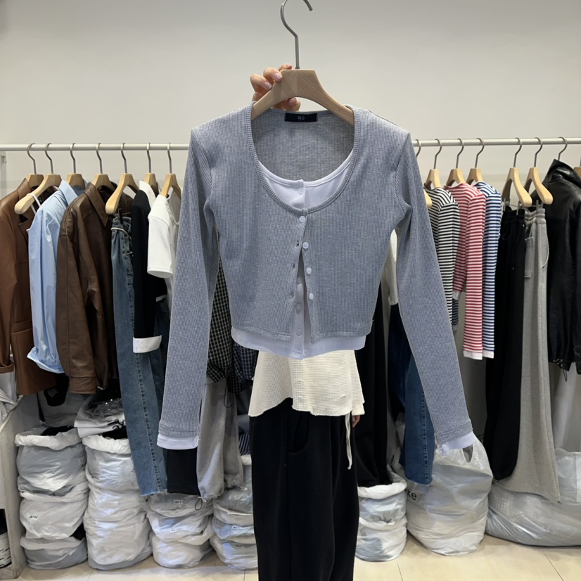 Q C東大門直郵女士新款推薦休閑人氣時尚職業針織衫開衫Republlc of qc針織衫圖色1