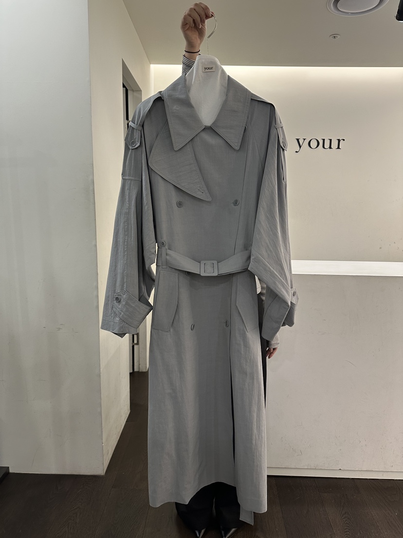 YOUR-P東大門代購女裝新品時尚人氣26春夏長款風衣含腰帶YOUR-P長款風衣圖色3