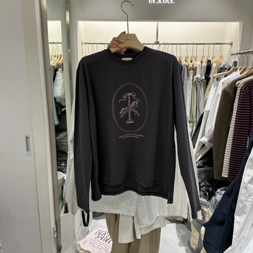 BERTHA東大門代購女士新品休閑時尚人氣熱賣真品職業長袖T恤BERTHA長袖T恤圖色2