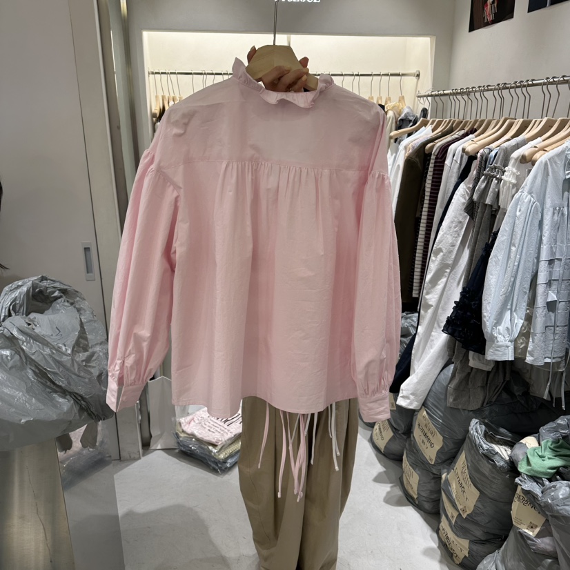 BERTHA東大門實拍女士新款熱賣人氣職業26春夏襯衫蕾絲衫棉BERTHA襯衫/蕾絲衫