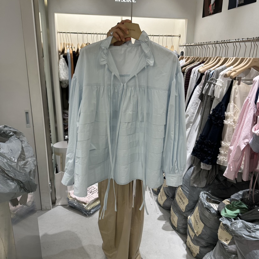 BERTHA東大門實拍女士新款熱賣人氣職業26春夏襯衫蕾絲衫棉BERTHA襯衫/蕾絲衫圖色3