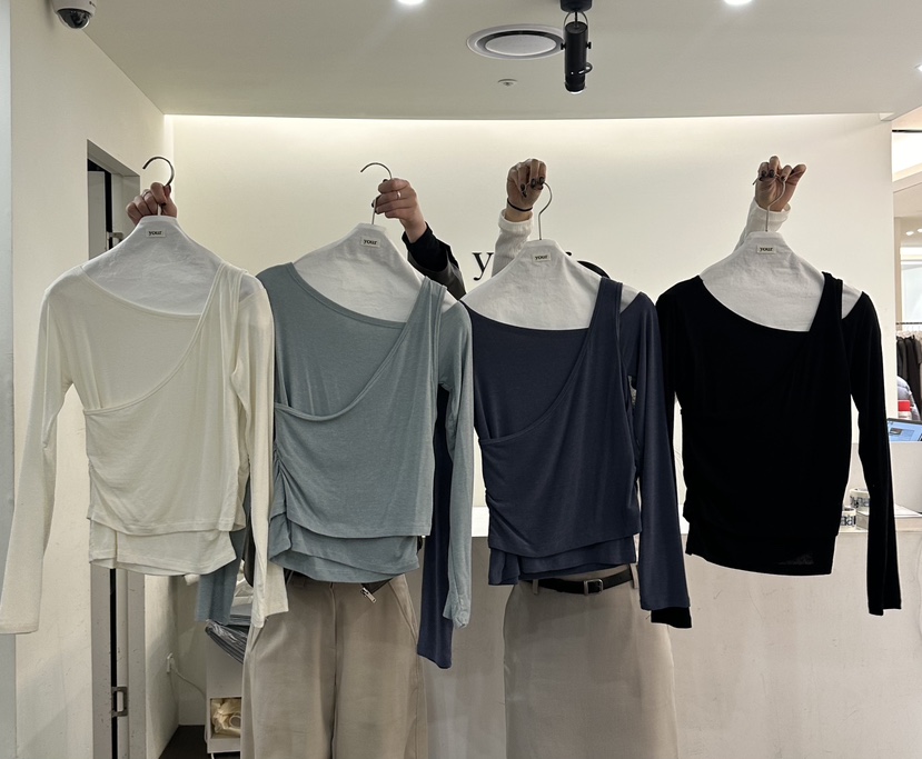 YOUR-P韓國代購女裝新品休閑時尚26春夏推薦長袖T恤假兩件YOUR-P長袖T恤