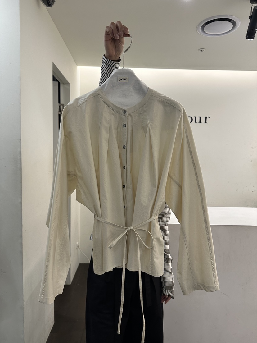 YOUR-P東大門實拍女士新款人氣職業真品襯衫蕾絲衫含腰繩YOUR-P襯衫/蕾絲衫圖色1