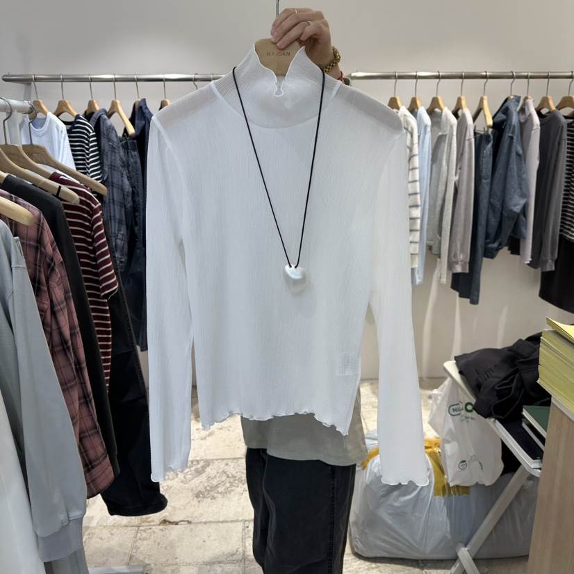 MAJDAN東大門實拍女士新款推薦時尚熱賣休閑長袖T恤不含項鏈MAJDAN長袖T恤圖色1