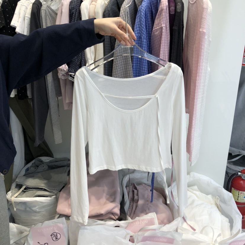 RIVEROOM東大門實拍女士新品休閑推薦真品時尚26春夏長袖T恤RIVEROOM長袖T恤