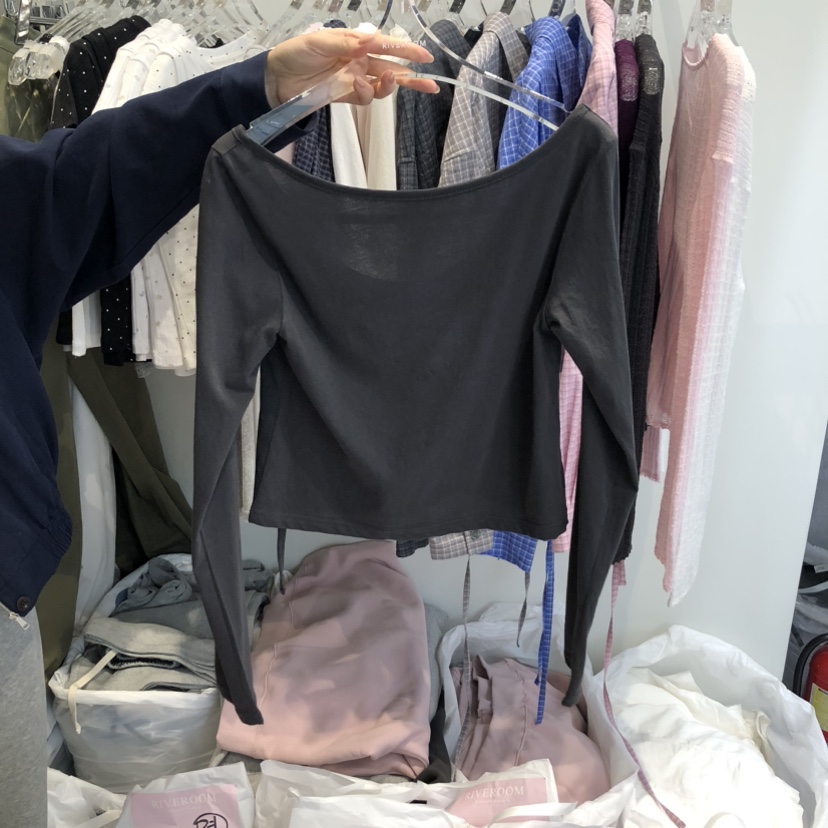 RIVEROOM東大門實拍女士新品休閑推薦真品時尚26春夏長袖T恤RIVEROOM長袖T恤圖色3