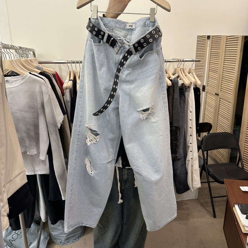 NUT韓國直郵女裝新款真品26春夏職業休閑時尚牛仔褲不含腰帶NUT牛仔褲圖色1