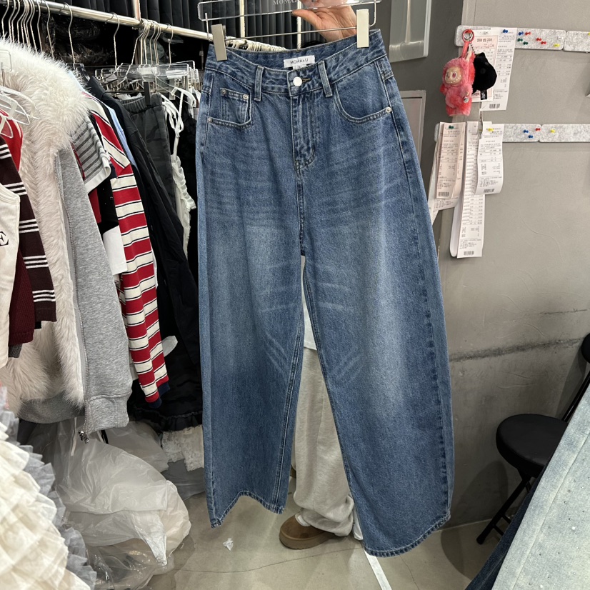 MOMAZU韓國代購女士新品26春夏時尚休閑推薦真品牛仔褲口袋MOMAZU牛仔褲圖色1