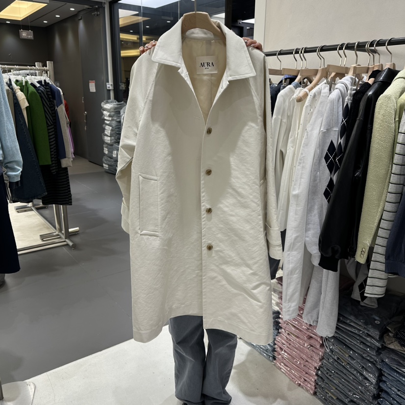 AURA東大門實拍女裝新品熱賣26春夏推薦休閑職業長款風衣Au ra長款風衣圖色1